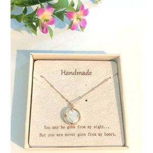 Handmade Faux Mother of Pearl Pendant Necklace Memory "You are Never Gon…